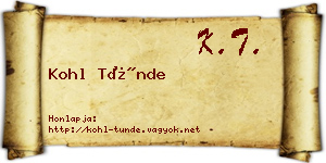 Kohl Tünde névjegykártya